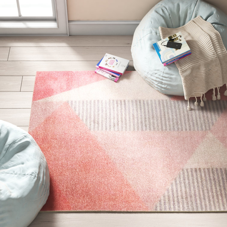 Trule Boucher Geometric Tufted Blush/Gray Area Rug & Reviews Wayfair